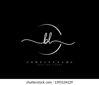 BL initial handwriting logo template vector