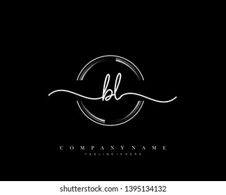 BL initial handwriting logo template vector