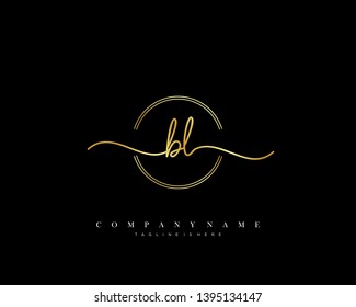 BL initial handwriting logo template vector
