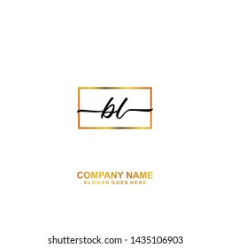 BL Initial handwriting logo template vector