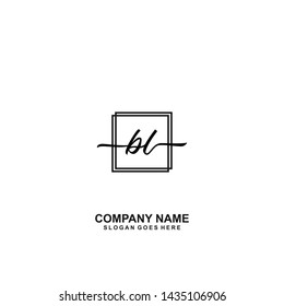 BL Initial handwriting logo template vector