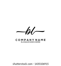 BL Initial handwriting logo template vector