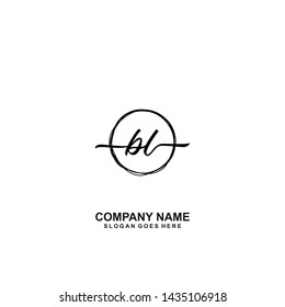BL Initial handwriting logo template vector