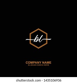 BL Initial handwriting logo template vector