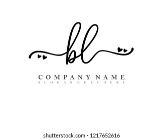 BL Initial handwriting logo vector