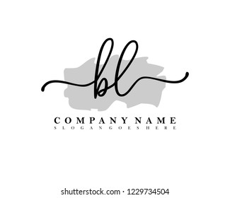 BL Initial handwriting logo vector