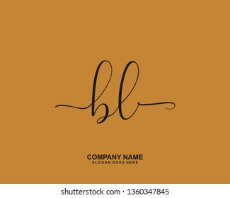 BL Initial handwriting logo vector