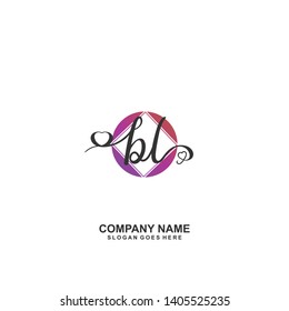 BL Initial handwriting logo vector