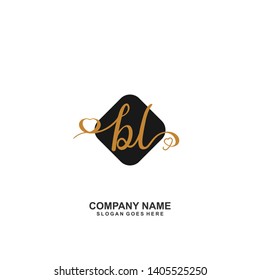 BL Initial handwriting logo vector