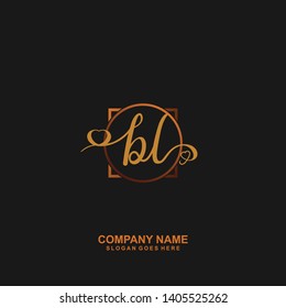 BL Initial handwriting logo vector
