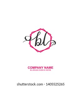 BL Initial handwriting logo vector