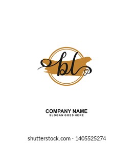 BL Initial handwriting logo vector