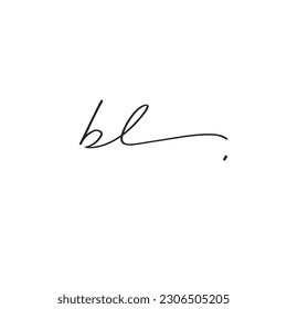bl initial handwriting logo vector