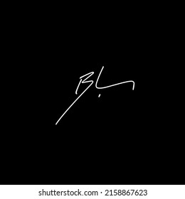 Bl initial handwriting sign logo vector
