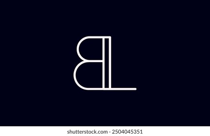 BL initial letter logo design. BL logo design vector in black background.