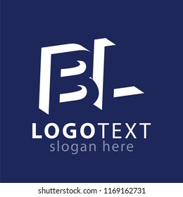 BL initial letter with negative space logo icon vector template