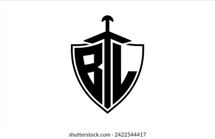 BL initial letter shield icon gaming logo design vector. batman, sports logo, monogram, shield, war game, symbol, playing logo, abstract, fighting, typography, icon, minimal, premier league, club logo