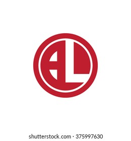 BL initial letters circle business logo red
