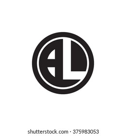 BL initial letters circle monogram logo