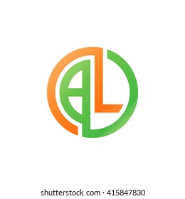 BL initial letters linked circle logo orange green