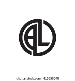 BL initial letters linked circle monogram logo