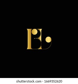 BL Initial Letters logo. Beautiful Logotype design for luxury company branding. Elegant identity design in gold.
