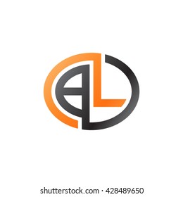 BL initial letters looping linked ellipse logo orange black