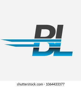 BL initial logo company name colored black and blue, Simple and Modern Logo Design.