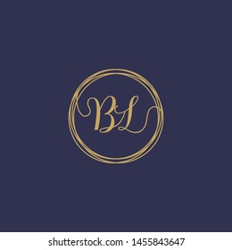 BL Initial logo template, Creative fashion logo design, wedding concept -vector
