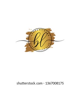 BL Initial luxury handwriting logo vector