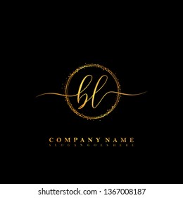 BL Initial luxury handwriting logo vector