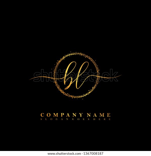 Bl Initial Luxury Handwriting Logo Vector Stock Vector Royalty Free