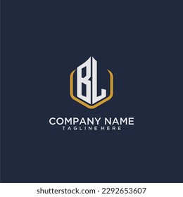 BL initial monogram building logo for real estate with creative polygon style design