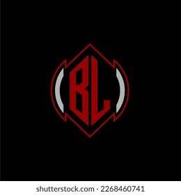 BL initial monogram logo for gaming with Gemoteric line shape style design on isolated background