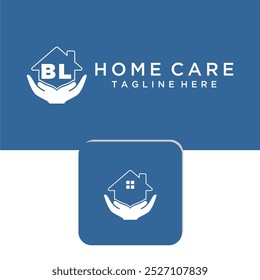 BL initial monogram logo for home care design