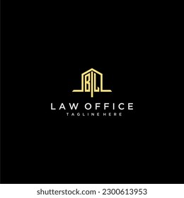 BL initial monogram logo for law office with home office design image