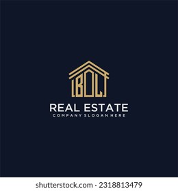 BL initial monogram logo for real estate design