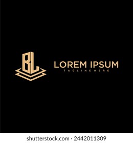 BL initial monogram logo real estate with creative building style design vector