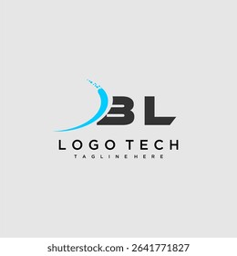BL initial monogram for technology logo design