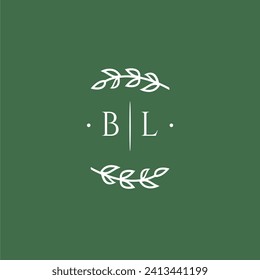 BL initial monogram wedding with creative design