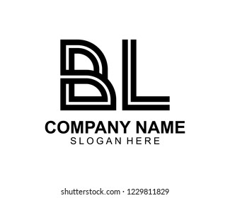 BL Initial outline logo template vector