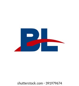 BL initial overlapping swoosh letter logo blue red
