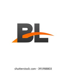 BL initial overlapping swoosh letter logo black orange