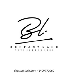 BL initial signature logo. handwriting logo template vector,