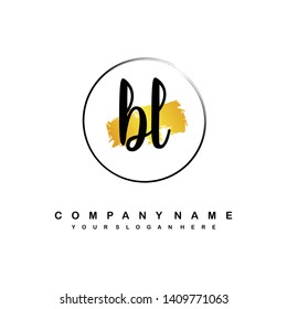 BL initial signature logo. handwriting logo template vector,