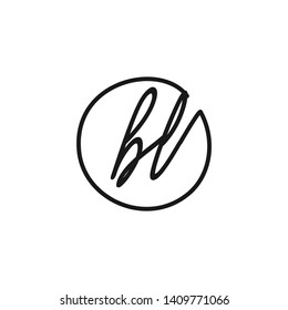 BL initial signature logo. handwriting logo template vector,