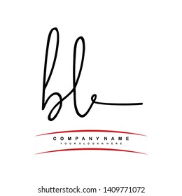 BL initial signature logo. handwriting logo template vector,
