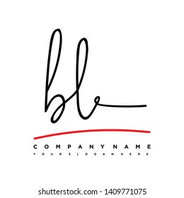 BL initial signature logo. handwriting logo template vector,