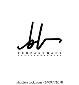 BL initial signature logo. handwriting logo template vector,