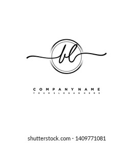 BL initial signature logo. handwriting logo template vector,